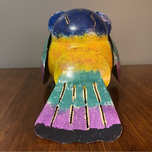 Silver Blue Owl Tea light Candle Holder / Incense Burner - home or garden - Picture 7 of 13